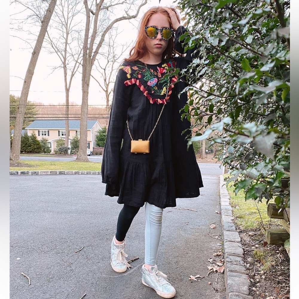 Zara embroidered dress